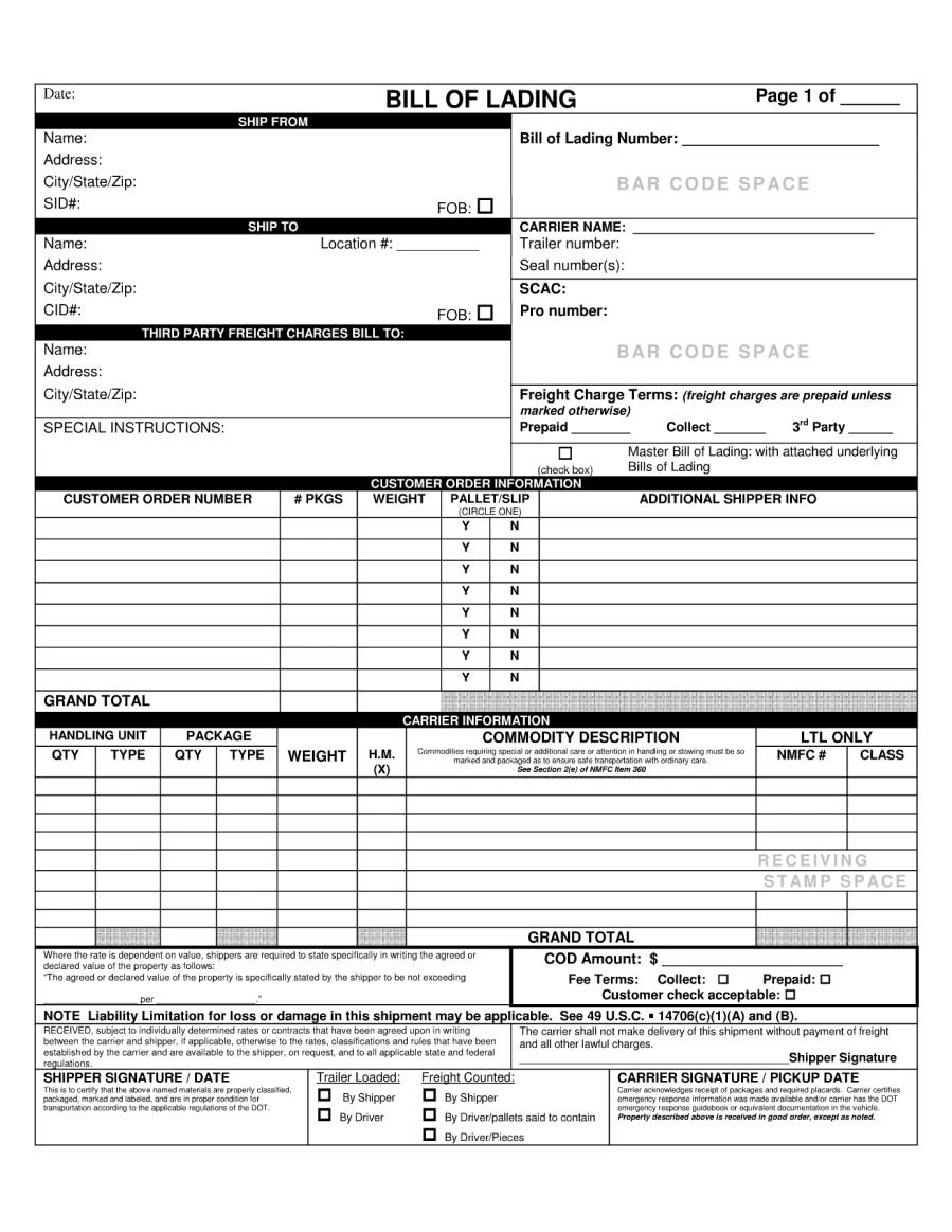 Bill of Lading